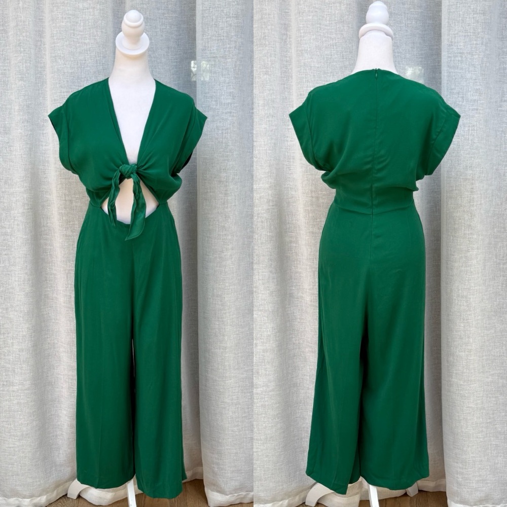 Sandro Paris short sleeve green romper